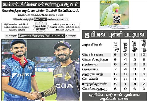 ஐ.பி.எல். கிரிக்கெட்டில் இன்றைய ஆட்டம் டெல்லிக்கு பதிலடி கொடுக்குமா கொல்கத்தா?