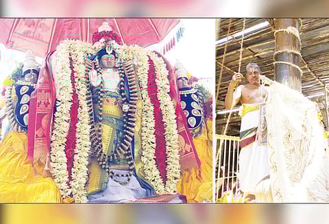 கல்லங்குறிச்சி கலியுக வரதராஜ பெருமாள் கோவில் திருவிழா கொடியேற்றத்துடன் தொடங்கியது