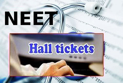 நீட் தேர்வுக்கு ‘ஹால் டிக்கெட்’ இணையதளத்தில் வெளியீடு தேர்வு தேதி மாறி இருந்ததால் தேர்வர்கள் அதிர்ச்சி