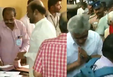 நடிகர்கள் ரஜினிகாந்த், அஜித் உள்ளிட்டோர் தங்கள் வாக்கினை பதிவு செய்தனர்