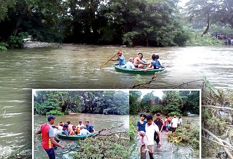 மேட்டுப்பாளையம் அருகே, பவானி ஆற்றில் திடீர் வெள்ளப்பெருக்கு 100-க்கும் மேற்பட்ட பக்தர்கள் சிக்கி தவிப்பு - தீயணைப்பு படையினர் பத்திரமாக மீட்டனர்