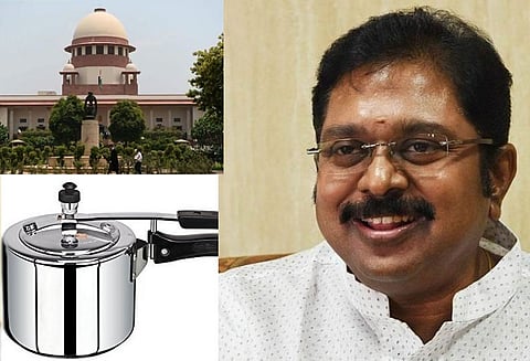 குக்கர் சின்னம் கேட்டு டி.டி.வி.தினகரன் மனு: தேர்தல் கமிஷன் முடிவு செய்ய வேண்டும் - சுப்ரீம் கோர்ட்டு தீர்ப்பு