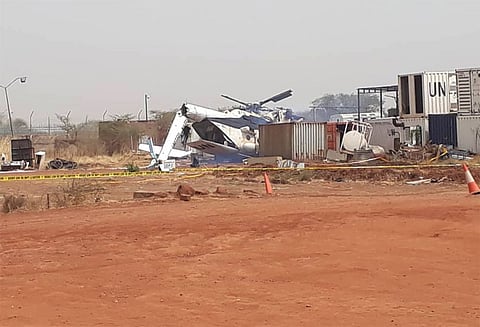 சூடான் நாட்டில் ராணுவ ஹெலிகாப்டர் விழுந்து நொறுங்கியது 3 பேர் பலி