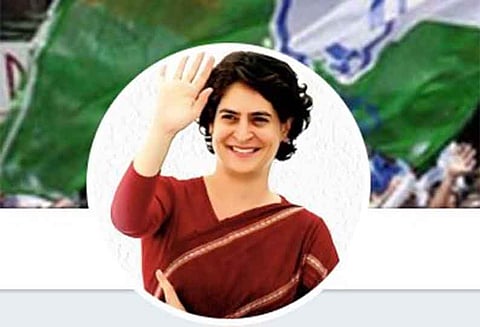 டுவிட்டரில் பிரியங்கா காந்தி - 1 லட்சம் பேர் பின் தொடர்கிறார்கள்