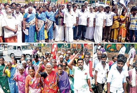 ரூ.2 ஆயிரம் உதவித்தொகைக்கான பயனாளிகள் தேர்வில் முறைகேடு - கலெக்டர் அலுவலகத்தில், கிராம மக்கள் புகார்