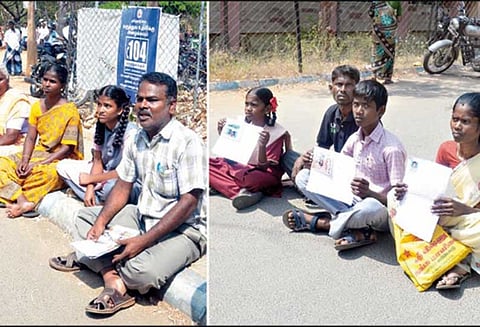 வாரிசு வேலை, பட்டா கேட்டு அடுத்தடுத்து தர்ணா போராட்டம்