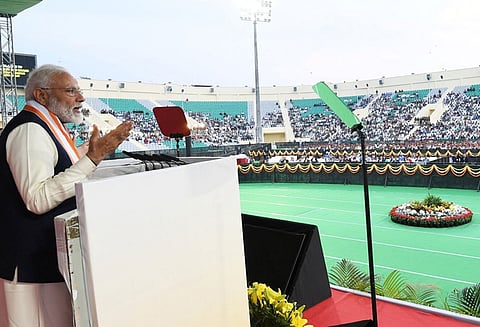 ‘ரபேல்’ விமானம் வர விடாமல் தடுக்க முயற்சி : போர் நினைவு சின்னத்தை திறந்து வைத்து மோடி குற்றச்சாட்டு