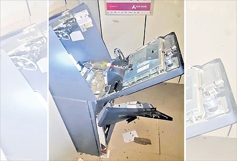 ஒரகடம் அருகே ஏ.டி.எம். எந்திரத்தை உடைத்து கொள்ளை முயற்சி போலீசார் துரத்தியும் மர்மநபர்கள் தப்பினர்