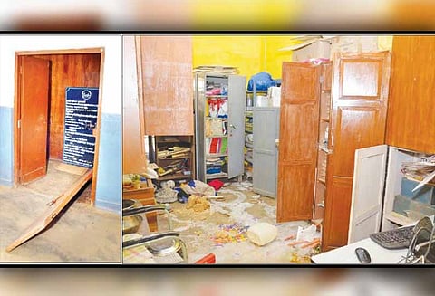 ஊட்டியில் எச்.பி.எப். பள்ளியின் கதவை உடைத்து பொருட்களை சேதப்படுத்திய மர்ம ஆசாமிகள்