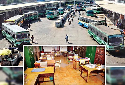 தபால் நிலையம்-வங்கிகள் அடைப்பு, வேலை நிறுத்தத்தால் வெறிச்சோடிய அரசு அலுவலகங்கள்