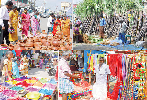 பொங்கல் பண்டிகையையொட்டி மண்பானை-கரும்பு விற்பனை மும்முரம்