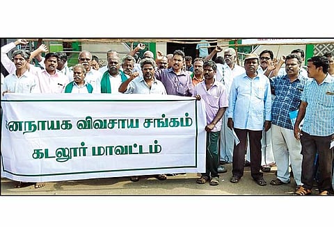 பல்வேறு கோரிக்கைகளை வலியுறுத்தி விருத்தாசலத்தில், விவசாயிகள் ஆர்ப்பாட்டம்