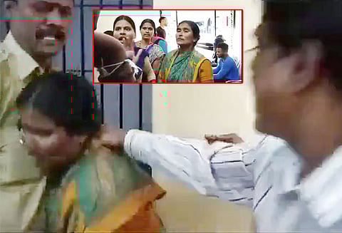 போலீஸ் நிலையத்தில் பெண்கள் மீது தாக்குதல் உதவி சப்-இன்ஸ்பெக்டர் பணி இடைநீக்கம் துணை போலீஸ் கமிஷனர் அண்ணாமலை உத்தரவு