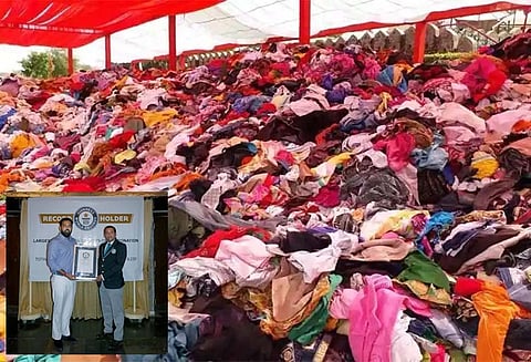 ராஜஸ்தானில் ஏழைகளுக்கு வழங்க 3 லட்சம் உடைகள் சேகரிப்பு - அரச பரம்பரையை சேர்ந்தவரின் கின்னஸ் சாதனை