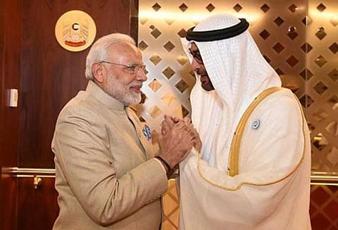 அபுதாபி பட்டத்து இளவரசருடன் பிரதமர் மோடி பேச்சு