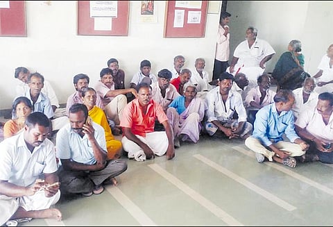 அமெரிக்கா படைப்புழுவால் மக்காச்சோளத்தில் பாதிப்பு: இழப்பீடு வழங்கக்கோரி விவசாயிகள் காத்திருப்பு போராட்டம்