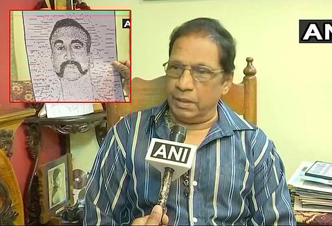 இந்திய விமான படை விமானி அபிநந்தனின் உருவ படத்தினை டைப்ரைட்டர் உதவியுடன் உருவாக்கிய ஓவியர்