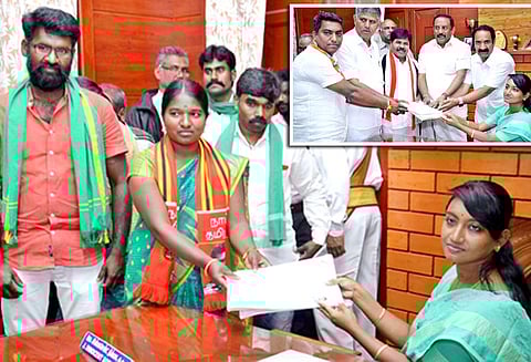 நீலகிரி தொகுதியில் போட்டியிட அ.தி.மு.க., நாம் தமிழர் கட்சி வேட்பாளர்கள் மனுதாக்கல்