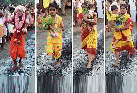 காளியம்மன் கோவில் குண்டம் விழா : திரளான பக்தர்கள் தீ மிதித்தனர்