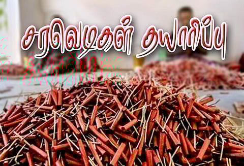 தேர்தல் வெற்றி கொண்டாட்டத்துக்காக சிவகாசியில் கள்ளத்தனமாக சரவெடிகள் தயாரிப்பு - கண்டுகொள்ளாத அதிகாரிகள்