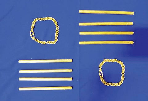 சென்னை விமான நிலையத்தில் ரூ.58 லட்சம் கடத்தல் தங்கம் பறிமுதல்