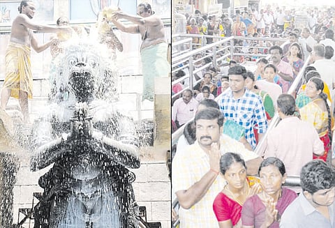 நாமக்கல் ஆஞ்சநேயர் கோவிலில் சிறப்பு அபிஷேகம் திரளான பக்தர்கள் சாமி தரிசனம்