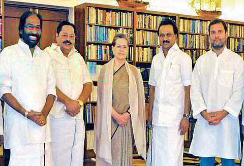 டெல்லியில் சோனியா, ராகுல்காந்தியுடன் மு.க.ஸ்டாலின் சந்திப்பு