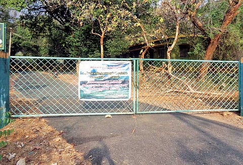 கடும் வறட்சியையொட்டி களக்காடு தலையணை மூடப்பட்டது