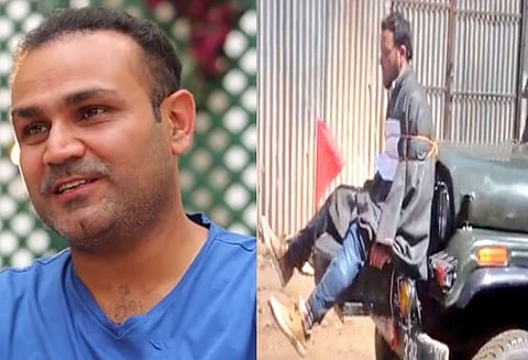 ராணுவ வாகனத்தில் இளைஞரை கட்டிச்சென்ற அதிகாரியின் நடவடிக்கைக்கு சேவாக் பாராட்டு