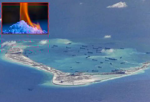 எரியும் பனிக்கட்டியில் இருந்து வெற்றிகரமுடன் இயற்கை வாயுவை தயாரித்த சீனா