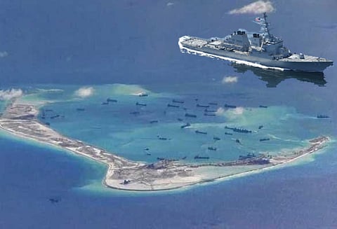 சீனாவுக்கு சவால்: தென் சீன கடற்பகுதியில் பயணித்த அமெரிக்க போர் கப்பல்