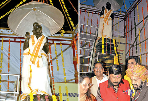 மும்பையில், முதல்முறையாக பொது இடத்தில் திருவள்ளுவர் முழு உருவச்சிலை