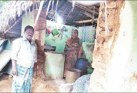 தொடர் மழை எதிரொலி: கீரனூரில் வீட்டின் சுவர் இடிந்து விழுந்தது