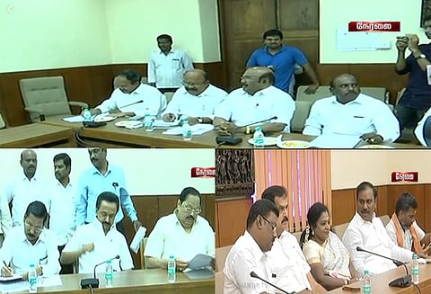 பணப்பட்டுவாடா விவகாரம்: தேர்தல் அதிகாரி பத்ரா அரசியல் கட்சி பிரதிநிதிகளுடன் ஆலோசனை