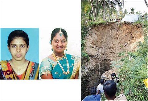 மண் சரிந்து உயிருடன் கிணற்றுக்குள் புதைந்த கல்லூரி மாணவி உள்பட 2 பேர் சாவு