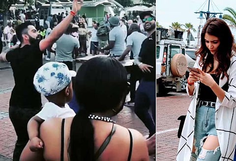 புத்தாண்டுக்கு நடுரோட்டில் குத்தாட்டம் போட்ட விராட் கோலி- தவான்