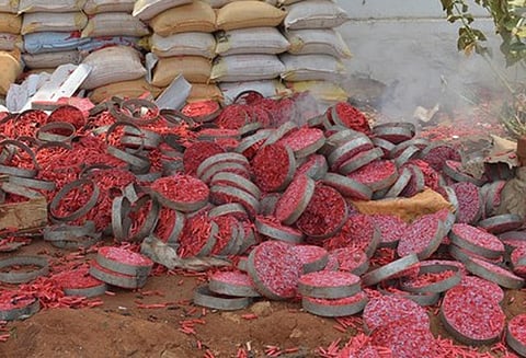 பட்டாசு தொழிலாளர்கள் 23வது நாளாக தொடர் போராட்டம்