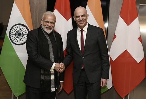 சுவிட்சர்லாந்து அதிபர் அலைன் பெர்செட் உடன் பிரதமர் மோடி சந்திப்பு