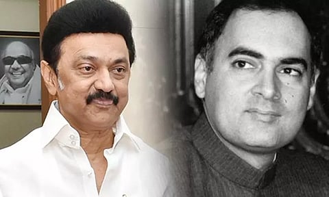 முன்னாள் பிரதமர் ராஜீவ் காந்தியின் உருவப் படத்திற்கு முதல்-அமைச்சர் மு.க.ஸ்டாலின் மரியாதை