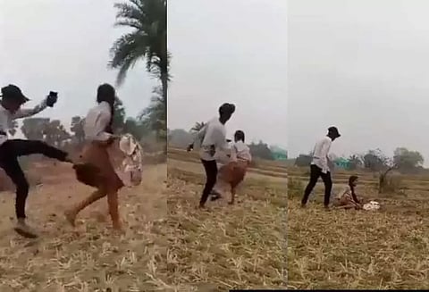 சிறுமியை விடாமல் விரட்டி விரட்டி உதைத்த சிறுவன்...பதற வைக்கும் காட்சி...!