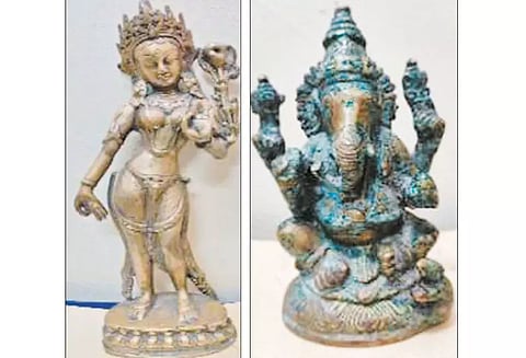 மயிலாடுதுறை அருகே வீட்டில் பதுக்கிய ரூ.2 கோடி மதிப்புள்ள சிலைகள் மீட்பு