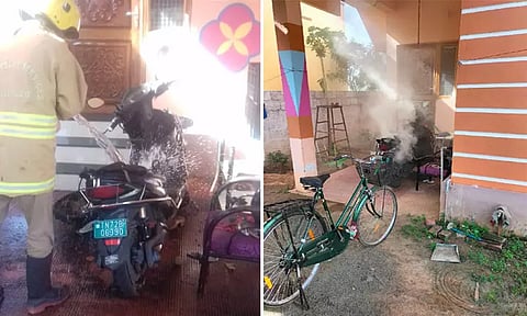 நெல்லை: சார்ஜ் ஏறி கொண்டிருந்த எலக்ட்ரிக் பைக்கில் பற்றிய தீ..!