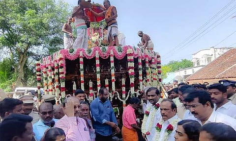 நடனபாதேஸ்வரர் கோவிலில் புதிய தேர் வெள்ளோட்டம்