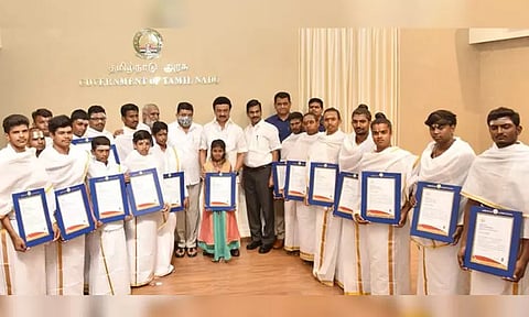 அர்ச்சகர் பயிற்சிப் பள்ளிகளின் பயிற்சி வகுப்புகளை தொடங்கி வைத்தார் முதல் அமைச்சர் மு.க.ஸ்டாலின்