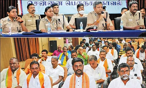 விநாயகர் சதுர்த்தி பண்டிகை- ஊர்வலம்: இந்து அமைப்புகளுடன் போலீஸ் அதிகாரிகள் ஆலோசனை