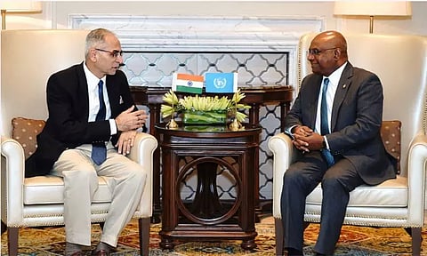 ஐக்கிய நாடுகள் பொதுச்சபை தலைவருடன் இந்திய வெளியுறவுச் செயலர் சந்திப்பு