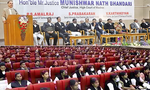 நேர்மையாகவும், கடினமாகவும் உழைத்தால் வக்கீல் தொழிலில் முன்னேறலாம் - ஐகோர்ட்டு தலைமை நீதிபதி அறிவுரை