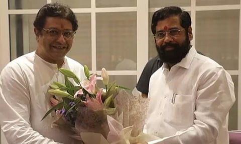 ராஜ் தாக்கரேவுடன் மராட்டிய முதல் மந்திரி ஏக்நாத் ஷிண்டே சந்திப்பு