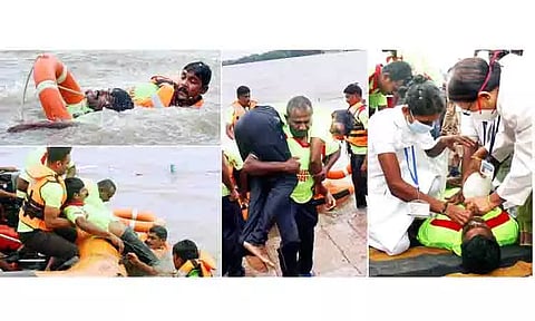 வெள்ள மீட்பு நடவடிக்கைகள் குறித்த ஒத்திகை