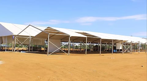 முதல்-அமைச்சர் மு.க.ஸ்டாலின் 8-ந்தேதி வருகை: நெல்லையில் மேடை, பந்தல் அமைக்கும் பணி மும்முரம்